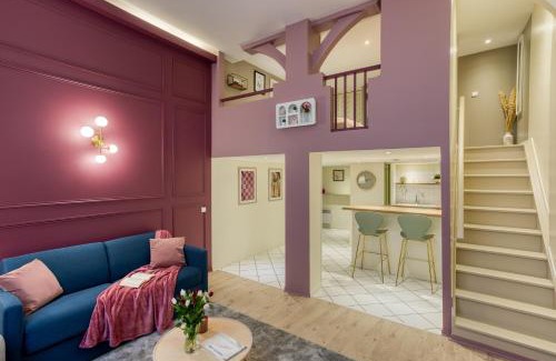 Quartier Vieux Marche-Cathedrale Appartement | Chronos by Kleidos, Grand duplex, 4 personnes, 3 minutes Gros Horloge & Opéra de Rouen