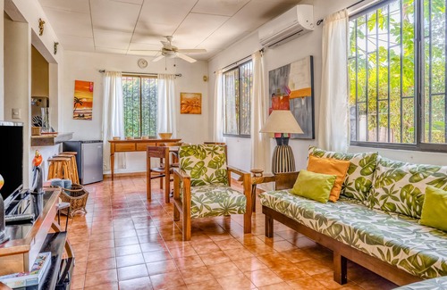 Barrio Ricos y Famosos Maison | Colorful, dog-friendly home with private pool, W/D, & lush setting