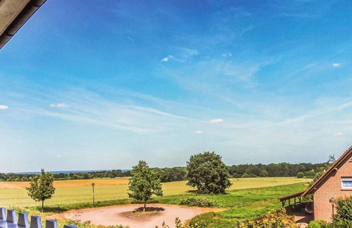 Bad Rehburg Appartement | Colorful vacation apartment with a view of the surrounding fields.
