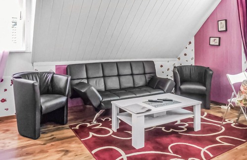 Bad Rehburg Appartement | Colorful vacation apartment with a view of the surrounding fields.