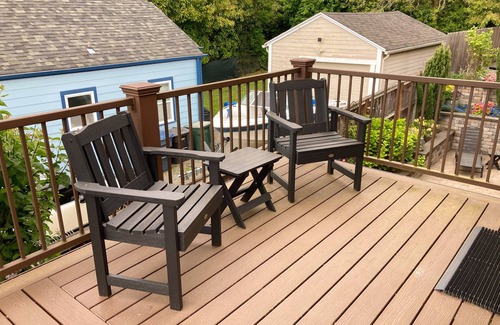University Place Maison | Comfortable home with Puget Sound view, decks, garden patio, WiFi & W/D