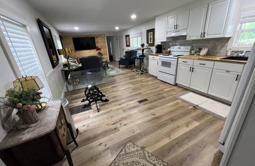 Moultrie Maison | Completely renovated mobile home sitting own a pond.