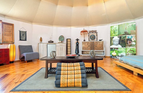 Camarles Location De VR | Maison de campagne 'Yurta Mongola Delta Del Ebro' avec vue sur la mer, piscine partagée et Wi-Fi