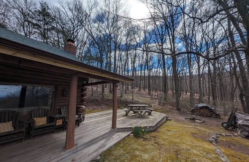 Ridgeway Cabine | Cozy 2-bedroom log cabin in the mountains near Berkeley Springs with AC, WiFi
