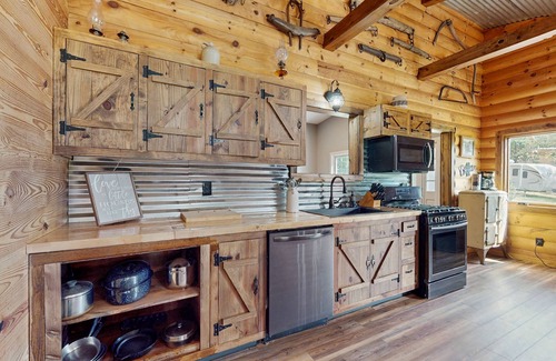 Lookout Mountain Cabine | Cozy mountain cabin with fire pit, outdoor kitchen & scenic yard