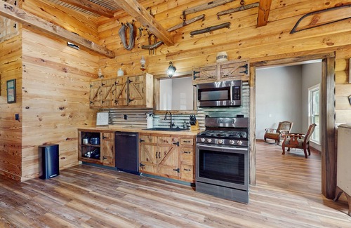 Lookout Mountain Cabine | Cozy mountain cabin with fire pit, outdoor kitchen & scenic yard