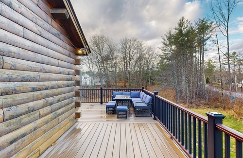 Barnstead Maison | Cozy Retreat with Spacious Deck, Firepit, and Outdoor Adventures Nearby