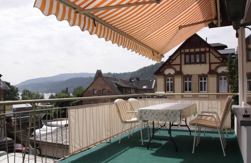 Mainz-Bingen Appartement | Appartement 'Gemütliche Fewo Mit Rheinblick' avec terrasse privée, jardin privé et Wi-Fi