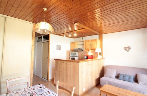 Les Carroz-d'Araches Appartement | Studio 4 pers, centre village, 450m télécabine, balcon, casier à skis, animaux acceptés