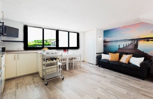 La Guancha Appartement | coquet studio vue imprenable sur mer et Teide, quartier tranquille.