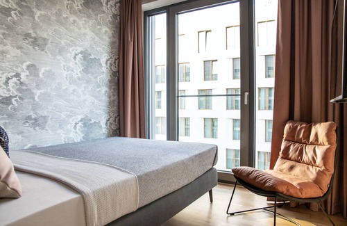Darmstadt Appartement | Design Serviced Apartment in Darmstadt, Langzeit, Dachterrasse, Lounge, Wlan