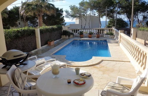 Cala Pi Maison | DHH avec vue fantastique sur la mer, terrasse sur le toit, piscine privée, DSL, WiFi, climatisation