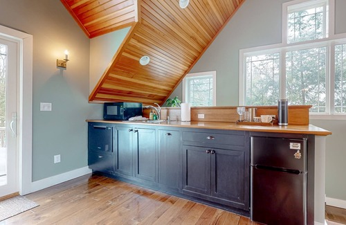 Wolfeboro Appartement | Dog-friendly studio with kitchenette, W/D, firepit, & hot tub access
