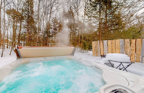 Wolfeboro Appartement | Dog-friendly studio with kitchenette, W/D, firepit, & hot tub access