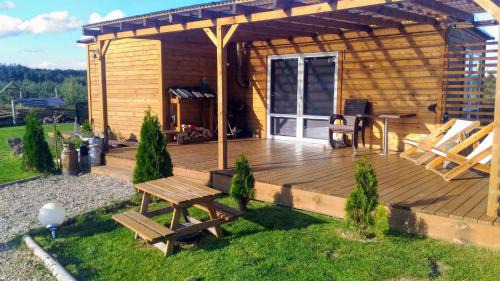 gmina Stezyca Maison | Domek uroczy i wilcza chatka,klimat górski na Kaszubach,balia,sauna,ognisko