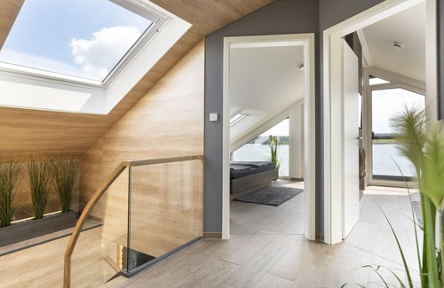 Lobnitz Maison | Maison de rêve sur le lac, plage privée, sauna, cheminée, bain à remous, balcon, près de Leipzig
