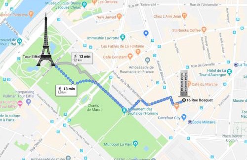 Faubourg Saint-Germain Appartement | Duplex and private patio at Eiffel Tower
