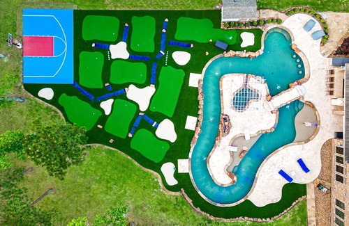 Spring Maison | Your own personal oasis. Lazy River, 9 holes of mini golf, basketball court and tons more