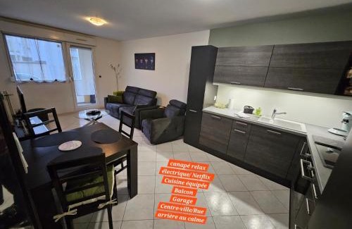 Hericourt Appartement | F3 rez-de-chaussée Centre ville au calme avec Balcon Garage et Netflix