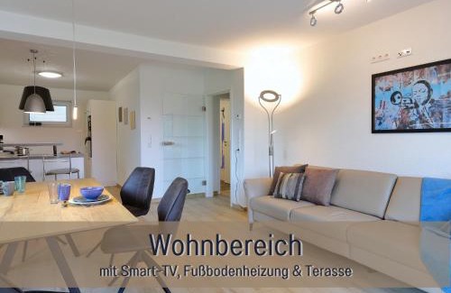 Hockelheim Appartement | Ferienhaus Höckelheim - FeWo Blaue Lagune - neu, modern & geräumig - 100 qm - 3 Schlafzimmer - bis 6 Gäste, Babies reisen gratis - Garten, Grill & Terrasse - Fußbodenheizung - Smart-TV - Küche mit Backofen, Spülmaschine & Toaster - nahe Göttingen