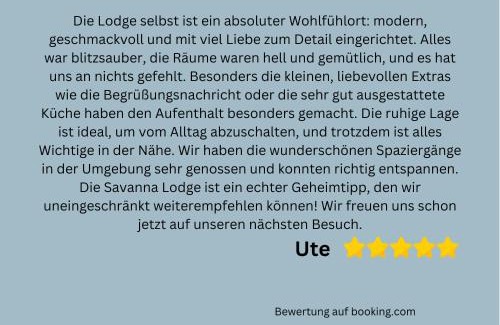 Hockelheim Appartement | Ferienhaus Höckelheim - FeWo Savanna Lodge - barrierefrei - 100qm - 3 Schlafzimmer - bis 6 Gäste - Babies reisen gratis - Terrasse, Garten & Grill - vollausgestattete Küche mit Spülmaschine - Klimaanlage, Fußbodenheizung & Raffstores - nahe Göttingen