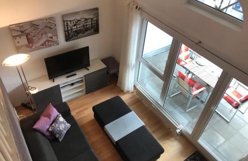 Enzisweiler Appartement | Ferienwohnung am Hopfengarten - helle 2 Zimmer Maisonette mit großem Balkon