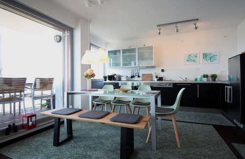 Altefaehr Appartement | Ferienwohnung Bellevue - Panoramablick auf Sund - Ferienwohnung Bellevue