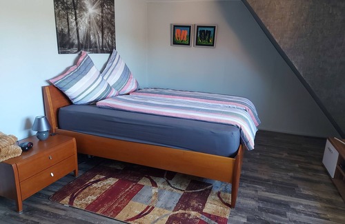 Uftrungen Appartement | Ferienwohnung 'frühauf' in Südharz met Dakterras, 2 Slaapkamer, max 6 Personen