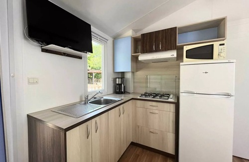 Leval Maison | Mobil home Ibiza CONFORT 26m² (2 chambres) + Terrasse semi couverte de 18 m² (new!) 4 personnes