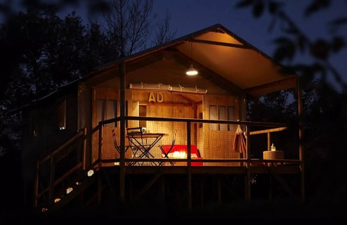 Saint-Paulien Maison | Lodge Bois 4 Saisons Confort 37m² (2 chambres) dont terrasse couverte 12m² + Côté Rivière 4 personnes