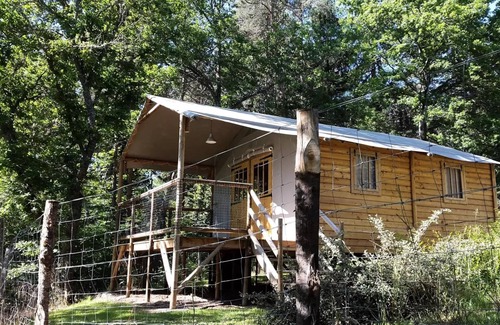 Saint-Paulien Maison | Lodge Bois 4 Saisons Confort 37m² (2 chambres) dont terrasse couverte 12m² + Côté Rivière 4 personnes