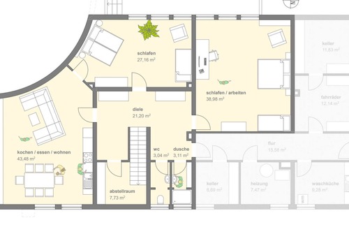 Kelheim Copropriété | formerly. Pastor + basement flat for up to 18 people, garden