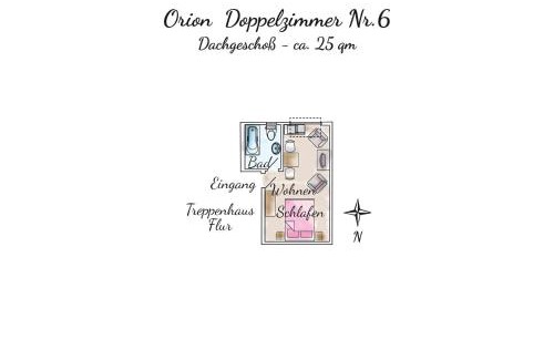 Spiekeroog Hôtel | Gästehaus Orion - Doppelzimmer 6