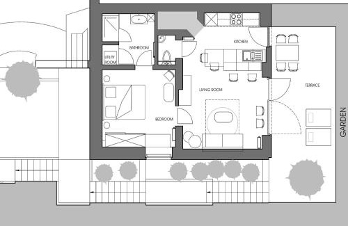 Liege Appartement | Gîte Au26 côté jardin-côté cour