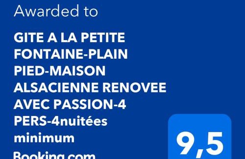 Langensoultzbach Appartement | GITE A LA PETITE FONTAINE-PLAIN PIED-MAISON ALSACIENNE RENOVEE AVEC PASSION-4 PERS-4nuitées minimum