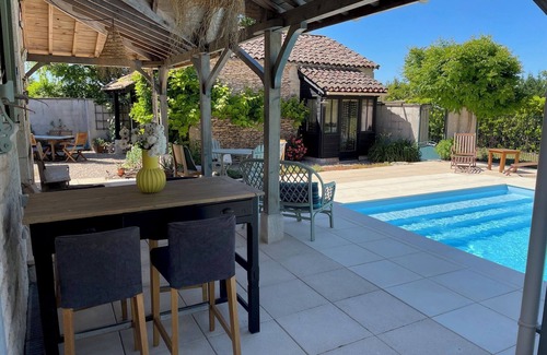 Fontanes Maison | Gîte with private swimming pool, 2 bedrooms, sleeps 4, shady garden