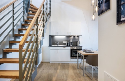 Wismar Appartement | Harbor residence with gallery bedroom, roof terrace and unique harbor view