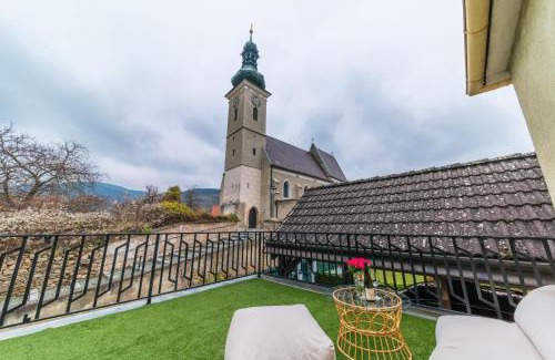Durnstein Appartement | Haus mit Donaublick, Terrasse und Garten