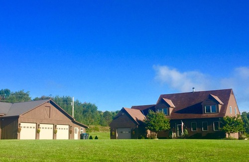 West Winfield Maison | HEATED POOL! 4 Bed/3 Bath home on 30 acres with pond and trails!