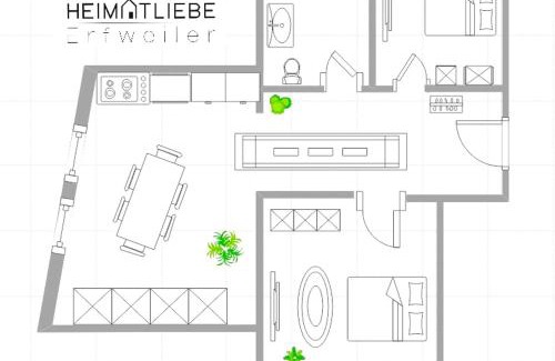 Erfweiler Appartement | Heimatliebe Erfweiler Wohnung DREI