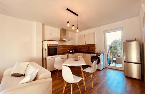 Cainsdorf Appartement | HOCHWERTIGE Ferienwohnung mit 7qm Balkon, Netflix, Kaffeeautomat, RainShower Bad