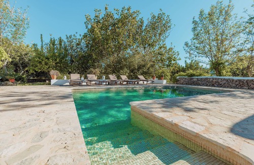 Sant Rafael de Sa Creu Maison | Maison de vacances 'Can March Authentic Finca' avec vue sur les montagnes, Wi-Fi et climatisation