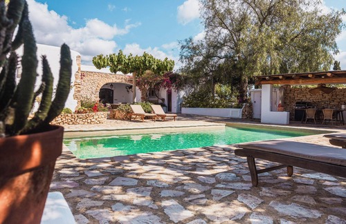 Sant Rafael de Sa Creu Maison | Maison de vacances 'Can March Authentic Finca' avec vue sur les montagnes, Wi-Fi et climatisation
