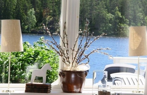 Asbro Maison | Holiday home,fantastic view of the lake,own boat and a small private footbridge