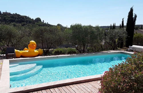 Lussan Maison | Maison avec piscine chauffée et vue superbe sur Lussan