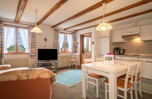 Hergensweiler Appartement | Appartement de vacances idyllique à Ferienhof Wetzel avec jardin et terrasse partagés