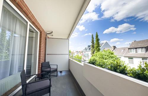 Lindenhof Appartement | ImmoStay Waterfront Apartments - Balkon über Bremen & Parking