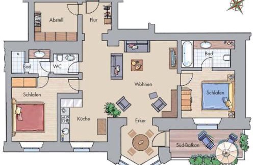 Hohen Niendorf Appartement | Jagdschloß zu Hohen Niendorf Fewo 7