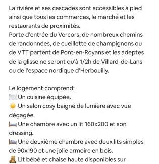 Pont-en-Royans Appartement | Joli havre de paix