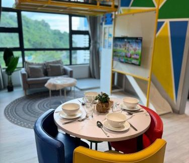 Downtown Kota Kinabalu Appartement | JQ#11 City View Slide LoftBed 2R1B 5pax near Suria Mall, Gaya St, SICC